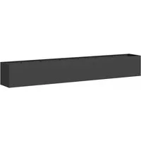 vidaXL Pflanzkübel Schwarz 280x40x40 cm - Garten-Zubehör: Hochwertiger Pflanzkübel aus kaltgewalztem Stahl für Langlebigkeit und Stabilität, ideal für Gärten, Balkone und Terrassen.