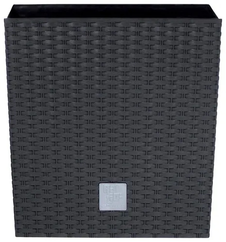Prosperplast Blumentopf Rato low, anthrazit, 40x40x40,8 cm - Robuster Blumentopf aus UV-beständigem Kunststoff mit einem Fassungsvermögen von 37 l. Ideal zur kreativen Gestaltung Ihres Gartens oder Balkons. Inkl. Einsatz für vielseitige Pflanzmöglichkeiten.