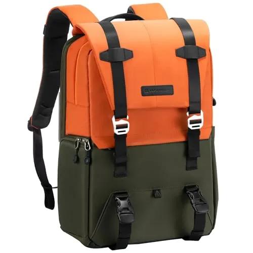 K&F CONCEPT Kamerarucksack 20L, Große Camera Backpack 15,6 Zoll Laptopfach, Spritzwassergeschutzt Fotorucksack mit Regenschutz, Kameratasche Groß für DSLR SLR