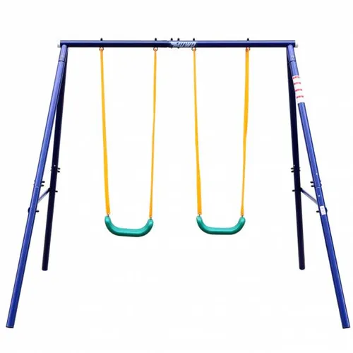 MUWO Kinder Spielgerüst Nepomuk Doppelschaukel - Schaukeln für den Garten, ideal für 2 Kinder von 3 bis 8 Jahren, belastbar bis 100 kg. Witterungsbeständiger A-Stahlrahmen, einfach zu montieren.