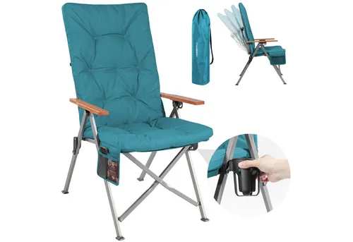 HOMECALL Faltbarer Hochlehner Campingstuhl – Komfortabel und Tragbar - Faltbarer Campingstuhl mit 4,5 cm dickem Polster für höchsten Sitzkomfort. Ideal für Garten, Balkon oder beim Angeln. Leicht zu transportieren und schnell aufgestellt – der perfekte Begleiter für entspannte Stunden im Freien.