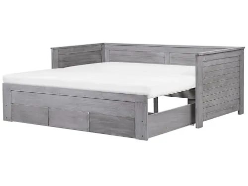 Produktbild Bett mit Schubladen Holz CAHORS 90 x 200 cm Grau