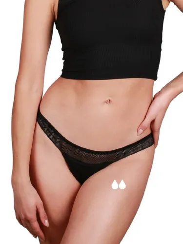 Taynie Periodenslip String - Auslaufsichere Periodenunterwäsche für Damen - Bequemer Periodenslip aus Bio-Baumwolle, ideal für leichte Blutungen. Hochwertige Materialien mit geprüfter Qualität, optimal für den täglichen Einsatz.