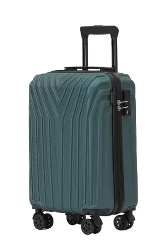 BEIBYE Kofferset Rollkoffer Koffer Hartschale,TSA Schloß, Zwillingsrollen, Erweiterung (Dunkelgrün, 55 cm)