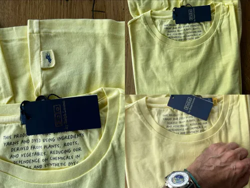 POLO RALPH LAUREN ORGANIC DYED YARN T-Shirt Shirt Classic Fit Bio Tee Top New L