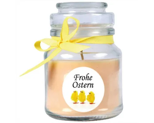 HS Candle Duftkerze zur Osterzeit (1-tlg), Frohe Ostern - Stimmungslicht mit Duft - Kerze mit Motiv zur Osterzeit