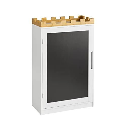 SoBuy KMB43-W Kinder Kommode - Schlossdesign Kinderregal mit Tafel, ideal für Bücher und Spielzeug, sichere Aufbewahrung mit Kippschutz für Kinderzimmer.