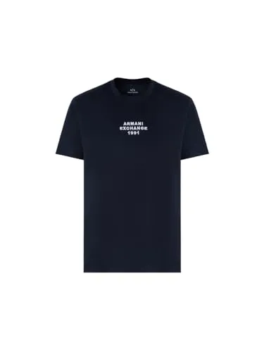 ARMANI EXCHANGE Regular Fit T-Shirt - Bequemes Baumwollshirt in Marine, Größe L - T-Shirts für Herren, aus reiner Baumwolle für optimalen Tragekomfort, lässiger Stil mit Regular Fit und klassischem Rundhalsausschnitt.
