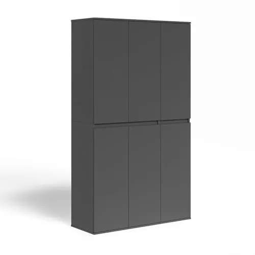 Vicco Kleiderschrank Claus, Anthrazit, 111 x 191.5 cm - Kleiderschrank mit 6 Türen und 8 Einlegeböden, ideal für optimale Aufbewahrung und Ordnung in Ihrem Zuhause. Das klassische Design passt perfekt in jedes Ambiente.