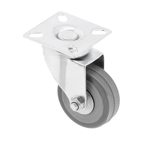 Möbelrollen Lenkrollen Transportrollen Bockrollen 50 mm Gummi Grau