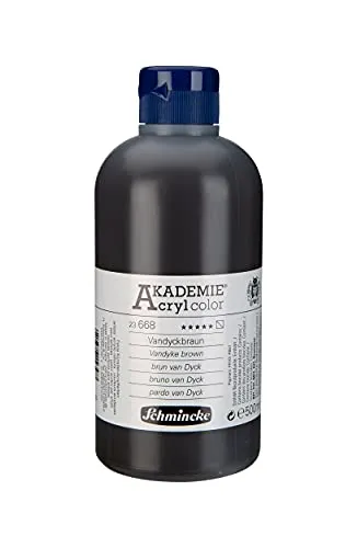 Schmincke - AKADEMIE Acryl color, Vandyckbraun 500 ml, 23668028, feine Künstler-Acrylfarbe, brillant, hoch lichtecht und kadmiumfrei, für Acrylmalerei, Mixed Media