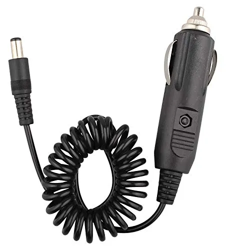 Futheda Kfz-Zigarettenanzünder-Netzadapter Stecker auf Gleichstrom 5,5 x 2,1 mm Stecker 12 V Feder-Verlängerungskabel für Auto-Rückfahrkamera CCTV-Monitore oder Motorgerät