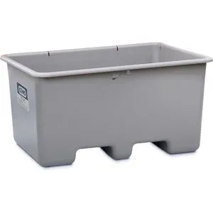 CEMO Großbehälter 10585, 400 Liter, mit Staplertaschen, grau, 119 x 60 x 79cm, aus GFK