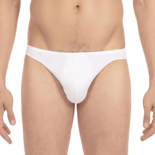 HOM Herren Mikro Slip Plumes Weiß S - Sportunterwäsche für Herren aus weicher Mikrofaser, extrem dünn und federleicht, bietet unsichtbaren Tragekomfort – wie eine zweite Haut.