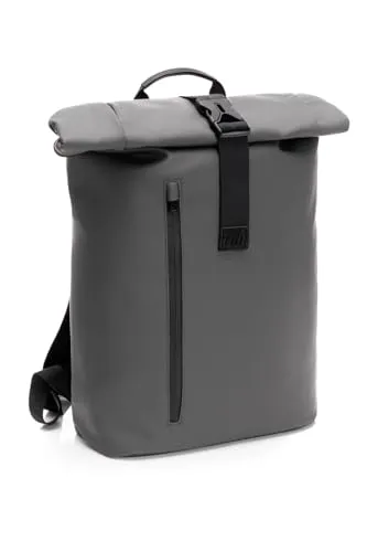 Fillikid Wickelrucksack Oslo, grau - Wasserabweisender Wickelrucksack mit ergonomisch geformtem Schultertragegurt und praktischem Roll-Top-Verschluss. Ideal für unterwegs mit Kinderwagenbefestigung und Wickelauflage.