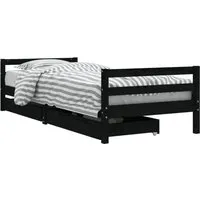 vidaXL Kinderbett mit Schubladen, Hausbett für Kleinkinder, 90x200 cm - Robustes Kinderbett aus massivem Kiefernholz, ideal für Kleinkinder ab 4 Jahren. Mit praktischen Schubladen für zusätzlichen Stauraum und einem zeitlosen Design für jedes Kinderzimmer.