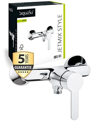 aquaSu® Einhandmischer Jetmix Style für Brause | Chrom - Badewannenarmatur mit Keramikkartusche und Wassersparfunktion, ideal für effizienten Wasserverbrauch und einfache Bedienung mit einer Hand.