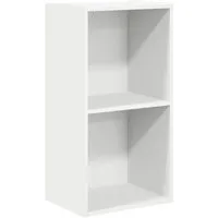 vidaXL Bücherregal 2 Fächer Weiß 40x30x76,5 cm - Regal mit elegantem Design, aus robustem Holzwerkstoff, bietet praktischen Stauraum für Bücher und Dekoration in jedem Wohnraum.