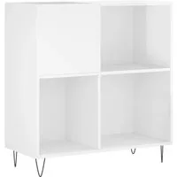 vidaXL Plattenschrank mit viel Stauraum - Standregal für Schallplatten und Plattenspieler, aus hochwertigem Holzwerkstoff gefertigt, bietet Stabilität und eine elegante Hochglanz-Oberfläche.