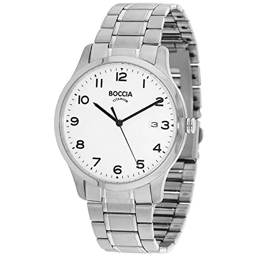 Boccia Herren Analog Quarz Uhr mit Titan Armband 3620-01