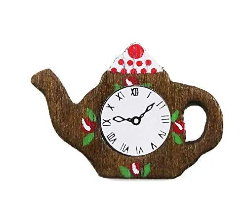 Melody Jane Puppenhaus Teekanne Wanduhr Holz Miniatur Küche Deko Zubehör