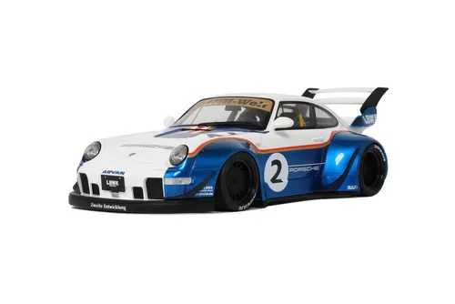 RWB X Liberty Walk Porsche 911 2023 blau weiß Modellauto 1:18 GT Spirit