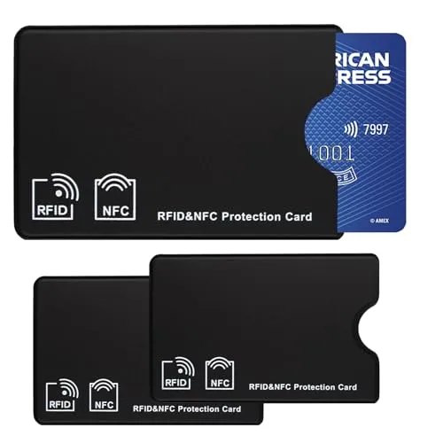 EC Karten Schutzhülle 3 Stück - RFID Blocker für Kreditkarten - 3 RFID-blockierende Kartenhalter aus hochwertigem PVC, ideal für Kreditkarten und Personalausweise. Schlankes Design für optimale Sicherheit und Komfort im Alltag und auf Reisen.