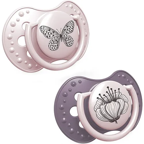 LOVI Botanic 18+ m Schnuller Girl 2 St. in pink von LOVI