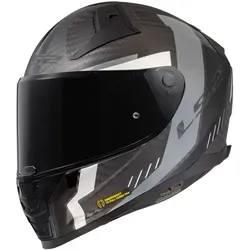 LS2 FF811 Vector II Carbon Grid Helm - Größe XS für Männer - Motorradhelm mit herausnehmbaren X-Static Innenpolstern für Atmungsaktivität, UV-resistentem Visier und perfekter Passform dank 3D Schaumstoffpolster.