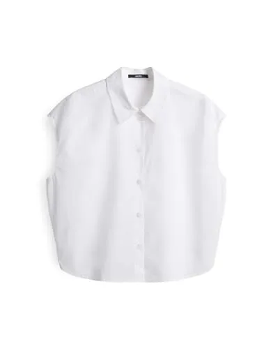 someday Damen Blusentop | ZIMMA Regular Hemdbluse aus Baumwollpopeline in Weiß, Größe 42 - Elegantes someday Damen Blusentop aus hochwertiger Baumwollpopeline. Perfekt für jeden Anlass, mit zeitlosem Design und angenehmem Tragekomfort.
