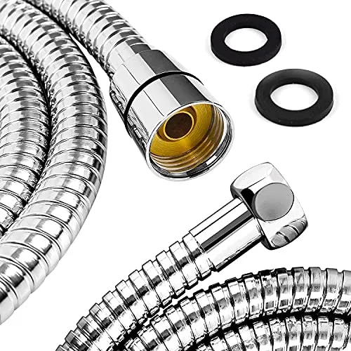 Ronvie Edelstahl Brauseschlauch 150cm mit Verdrehschutz, flexibler und Knickschutz 304 Duschschlauch, Universal metallschlauch für Handbrause