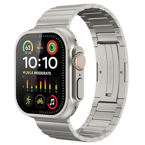 VONMÄHLEN Smartwatch-Armband Link Bracelet Pro - Hochwertiges Titan-Armband für Apple Watch Ultra, extrem leicht und langlebig mit diamantähnlicher Härte. Individuell anpassbar für perfekten Sitz und elegantes Design.