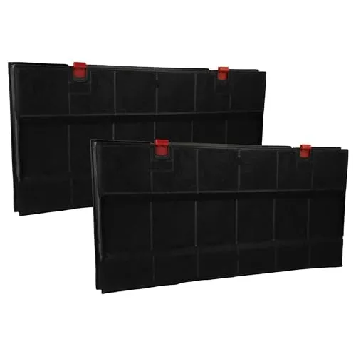 vhbw 2X Aktivkohlefilter kompatibel mit AEG DF6260-ML/S, DF6260-ML9, DF6261B/CH, DGB1520S, DGB1521S Dunstabzugshaube - 43 x 21,7 x 3,3 cm