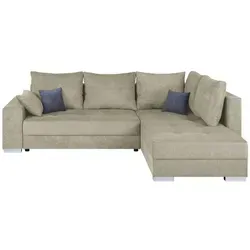 Produktbild Beige Microfaser Ecksofa mit Liegefunktion
