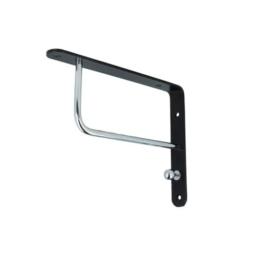 Klassische Regalkonsole schwarz/chrom Bücherregalhalter Stahl Wandregalträger Garderobenkonsole 250x200mm