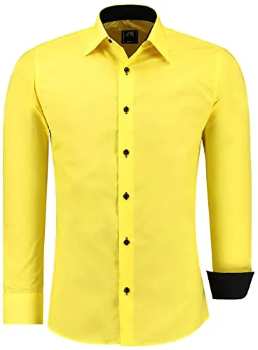 J'S FASHION Herren-Hemd - Slim-Fit - Langarm - Gelb 4XL - Hochwertiges Slim-Fit Herren-Hemd in Gelb. Pflegeleicht und bügelleicht, ideal für Business und Freizeit. Hoher Tragekomfort dank bester Materialien und sorgfältiger Verarbeitung. Entdecke die perfekte Passform!