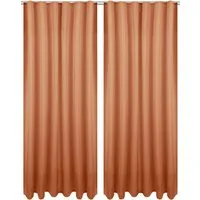 Bestlivings 2er Set Dekoschal Ellen Universalband Inkl. Raffhalter 140 cm x 145 cm Braun