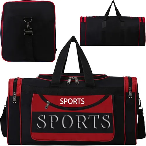 Sporttasche Sport Tasche Fitness 50 cm Reisetasche Fitnesstasche Gym Umhängetasche Arbeitstasche Damen Herren Jungen Mädchen Rot Retoo