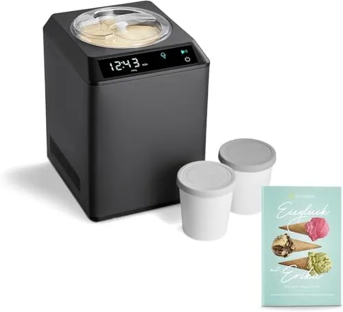 SPRINGLANE Eismaschine & Joghurtbereiter Erika 2,5 L - Speiseeisbereiter mit 250 W Kompressor, zaubert in nur 50 Minuten cremiges Eis und Joghurt. Intuitives Touch Display und Vorkühlen für perfektes Eisvergnügen.