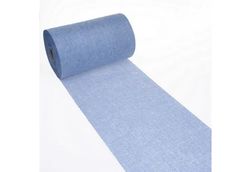 Deko AS Tischläufer Tischläufer Shabby Chic in Leinenoptik 20cm - hellblau - 5m - 69-200- (1-tlg, 1 Rolle Tischläufer), Strapazierfähig