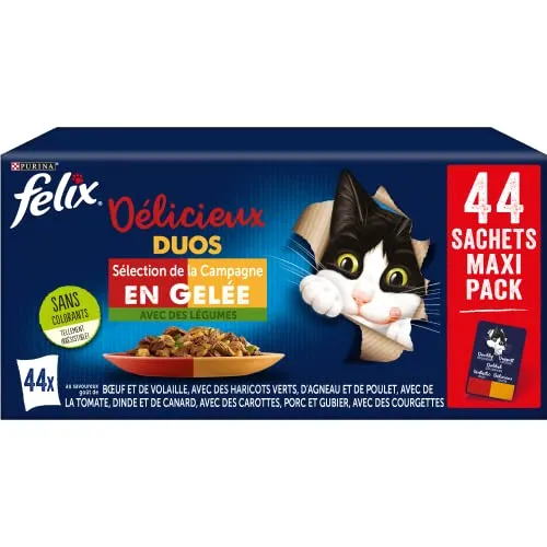 Purina, Felix, leckeres Duo, Maxipack, 44 x 85 g. Verpackung kann variieren