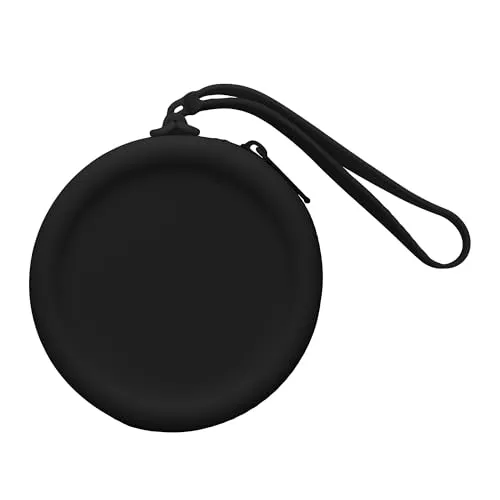 kwmobile In-Ear Kopfhörer Case kompatibel mit in-Ear Headphones Hülle - Headphones Schutzhülle aus Silikon - Innenmaße 7 x 7 cm - Schwarz