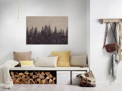 A.S. Création Leinwandbild black forest, Kinder, Kunst, Wald (1 St), Wald Bild Keilrahmen Leinwand-Bild Wohnzimmer modern Wandbild Kinder