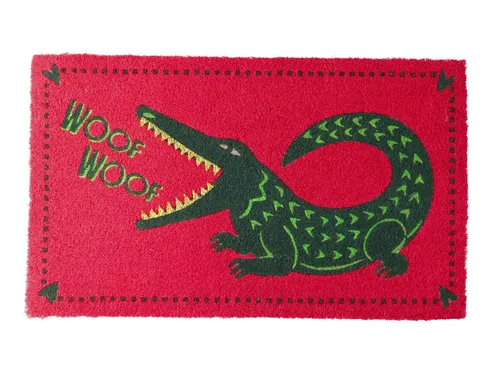 Giftcompany Fußmatte Woof Woof Krokodil neon pink 45x75cm in pink von GIFTCOMPANY