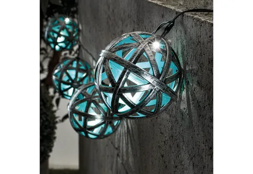 esotec LED-Lichterkette Solarkette Valerie 2m +2m Kabel 5000K silber/eisblau outdoor 103015