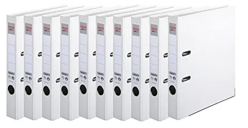 Herlitz Aktenordner maX.file protect 50mm weiß (20 Stück) - Kunststoff Schlitzordner für DIN A4, extrem strapazierfähig mit griffiger PP-Folie und Qualitätshebelmechanik – ideal für professionelle Archivierung.