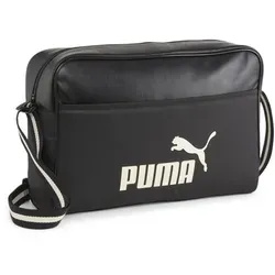 Puma Umhängetasche Campus Reporter M Black - Damentaschen, stilvolle Umhängetasche für Unisex Erwachsene, ideal für Business und Freizeit mit praktischem Reißverschluss und elegantem Design.