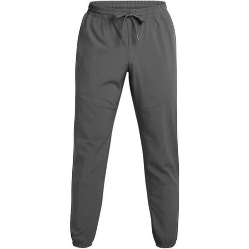 Under Armour Vibe Woven Jogger - Castlerock Black S - Lange Laufhosen für Herren, atmungsaktiv und wasserabweisend dank UA Storm-Technologie, ideal für Sport und Freizeit, leicht und kompakt für unterwegs.