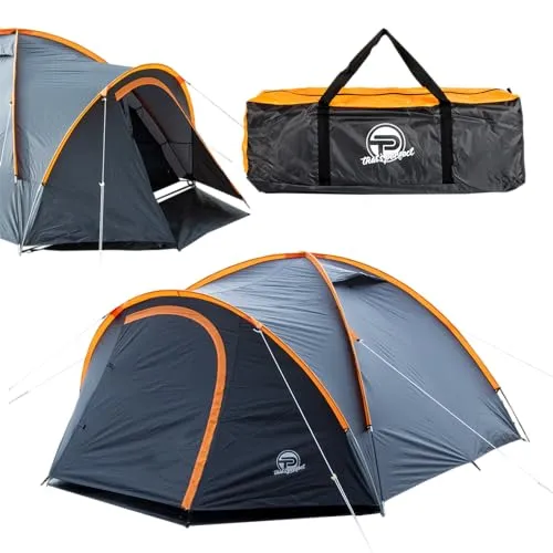 Campingzelt 3-4 Personen – leicht, stabil, wasserdicht - Kuppelzelt für 3-4 Personen mit verdunkeltem Innenraum und Moskitonetz, ideal für maximalen Schlafkomfort und Schutz bei jedem Abenteuer.