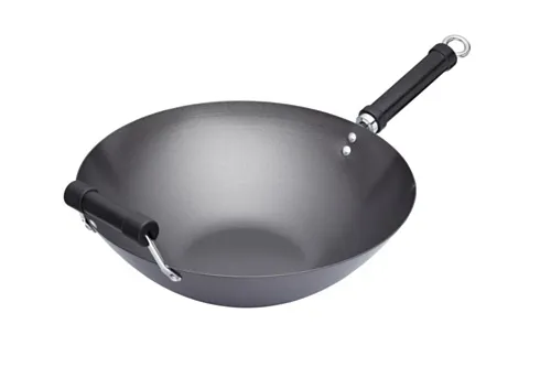 KitchenCraft Pure Oriental Wok aus Carbonstahl, 35,5 cm - Pfanne aus hochwertigem Carbonstahl mit leistungsfähiger Antihaftbeschichtung, ideal für alle Wärmequellen, inklusive Induktion. Perfekt für kreative orientalische Kochkunst!